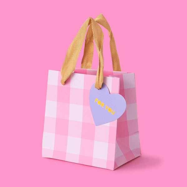 Light Pink Gingham Gift Bags: Medium