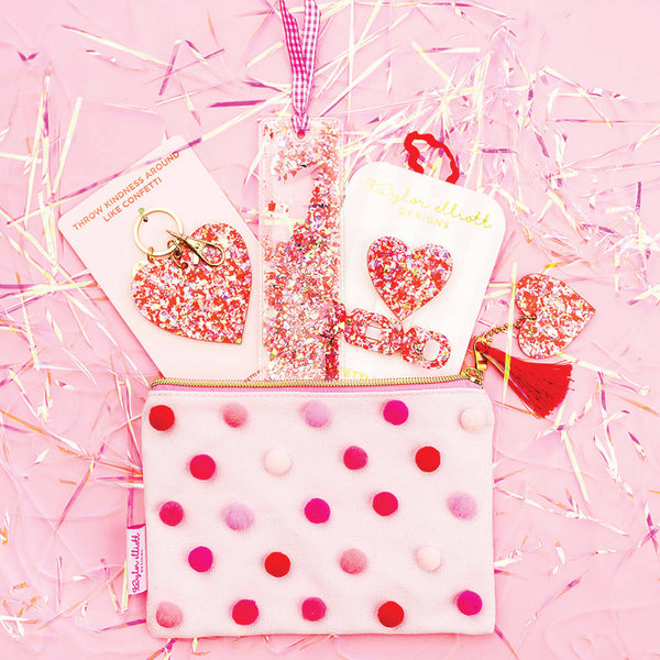 Valentine's Day Heart Confetti Keychain