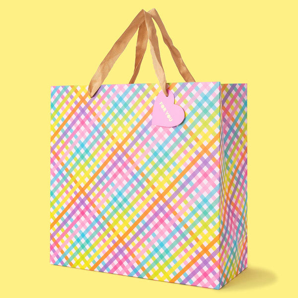 Colorful Gingham Gift Bags: Small