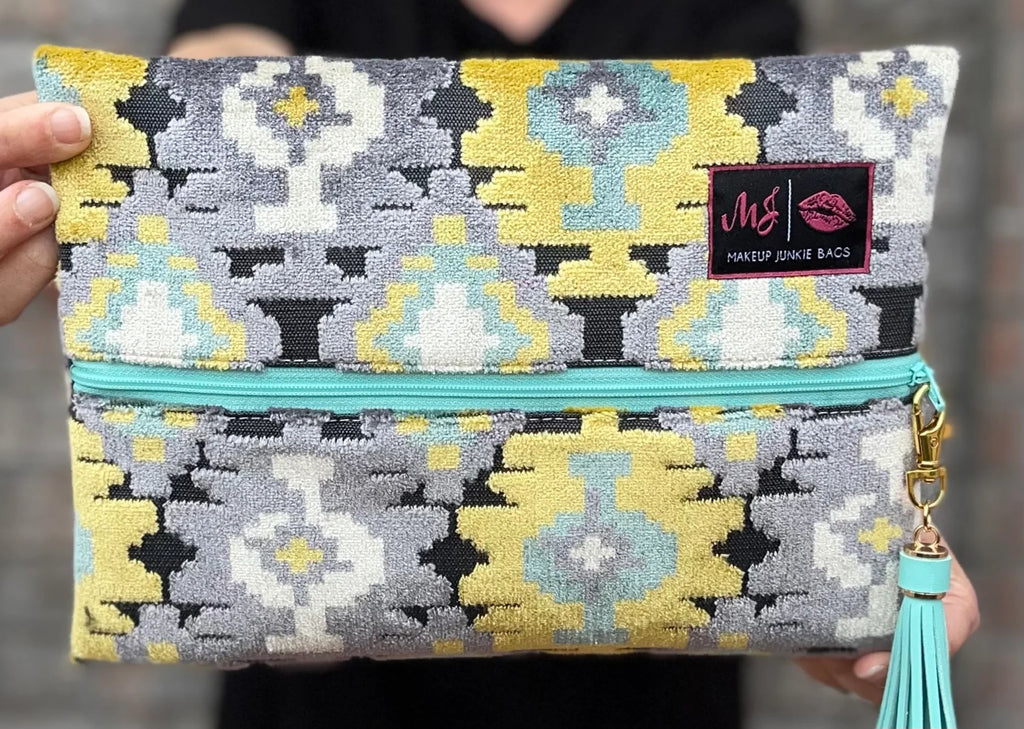 Makeup Junkie Bags - Aztec Mint