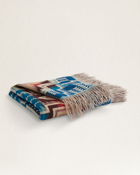 Harding Star Fringed Throw - Royal Blue