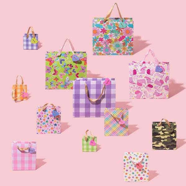 Light Pink Gingham Gift Bags: Medium