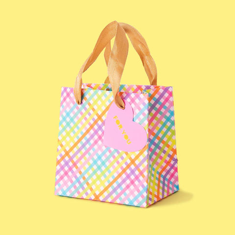 Colorful Gingham Gift Bags: Small